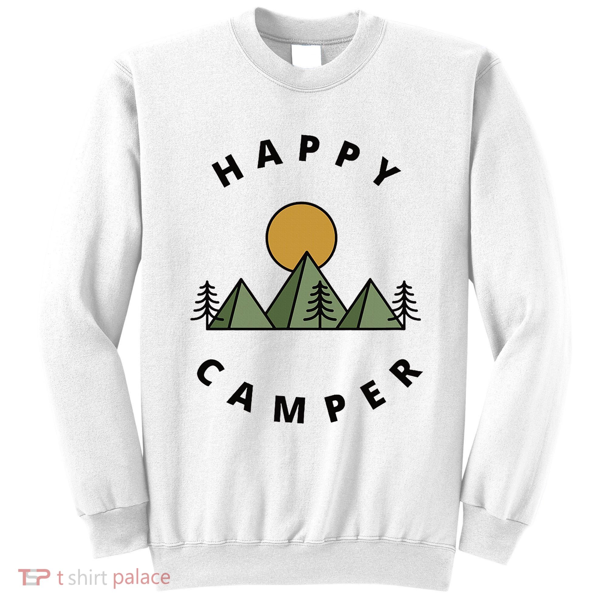 Happy Camper Camping Camp Forest Mountains Minimalist Sweatshirt