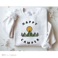 Happy Camper Camping Camp Forest Mountains Minimalist Sweatshirt thumb 2