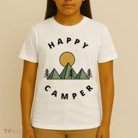 Happy Camper Camping Camp Forest Mountains Minimalist T-Shirt thumb 4
