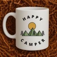 Happy Camper Camping Camp Forest Mountains Minimalist Coffee Mug thumb 2