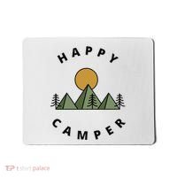 Happy Camper Camping Camp Forest Mountains Minimalist Mousepad thumb 0
