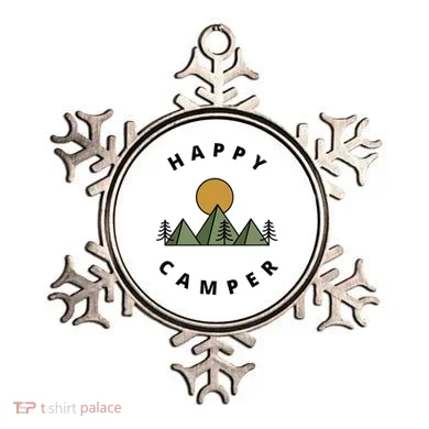 Happy Camper Camping Camp Forest Mountains Minimalist Ornament