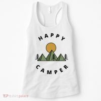 Happy Camper Camping Camp Forest Mountains Minimalist Women's Tank Top thumb 0
