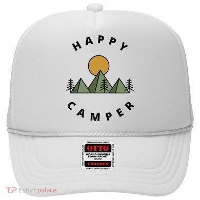 Happy Camper Camping Camp Forest Mountains Minimalist Hat