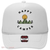 Happy Camper Camping Camp Forest Mountains Minimalist Hat thumb 0