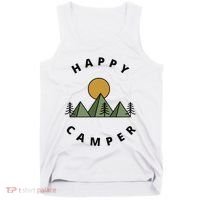 Happy Camper Camping Camp Forest Mountains Minimalist Tank Top thumb 0
