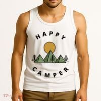 Happy Camper Camping Camp Forest Mountains Minimalist Tank Top thumb 3