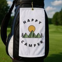 Happy Camper Camping Camp Forest Mountains Minimalist Golf Towel thumb 2