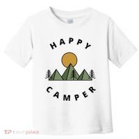 Happy Camper Camping Camp Forest Mountains Minimalist Toddler T-Shirt thumb 0
