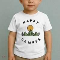 Happy Camper Camping Camp Forest Mountains Minimalist Toddler T-Shirt thumb 2