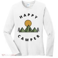 Happy Camper Camping Camp Forest Mountains Minimalist Women's Long Sleeve Shirt thumb 0