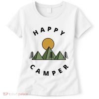 Happy Camper Camping Camp Forest Mountains Minimalist Women's T-Shirt thumb 0