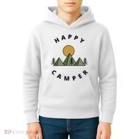 Happy Camper Camping Camp Forest Mountains Minimalist Kids Hoodie thumb 4