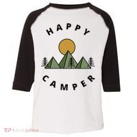 Happy Camper Camping Camp Forest Mountains Minimalist Toddler Fine Jersey T-Shirt thumb 0