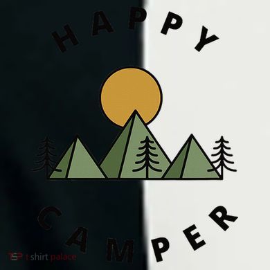 Happy Camper Camping Camp Forest Mountains Minimalist Toddler Fine Jersey T-Shirt