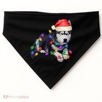 Husky Christmas Cute Dog Lover Holiday USA-Made Doggie Bandana thumb 0