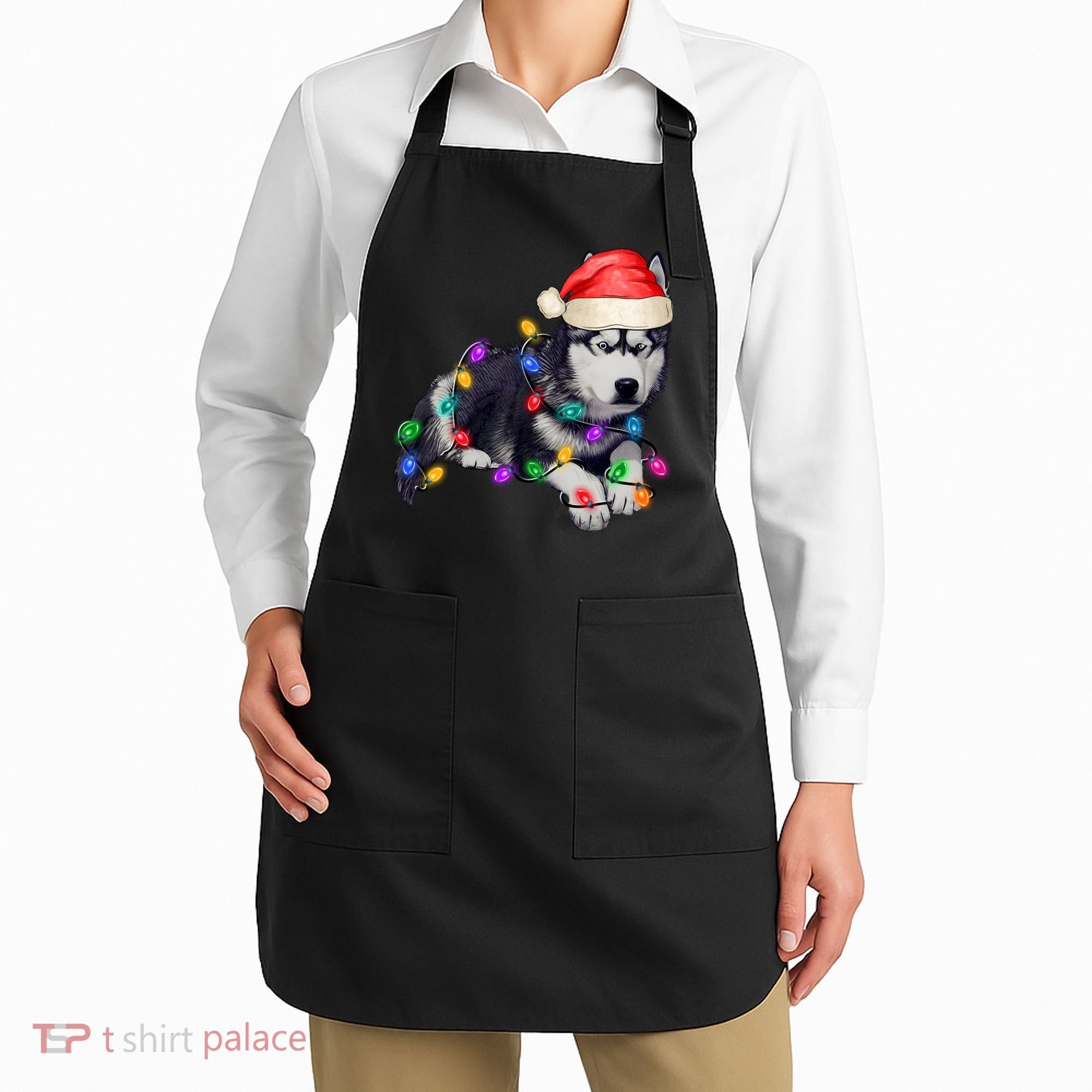 Husky Christmas Cute Dog Lover Holiday Apron