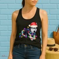 Husky Christmas Cute Dog Lover Holiday Women's Tank Top thumb 2