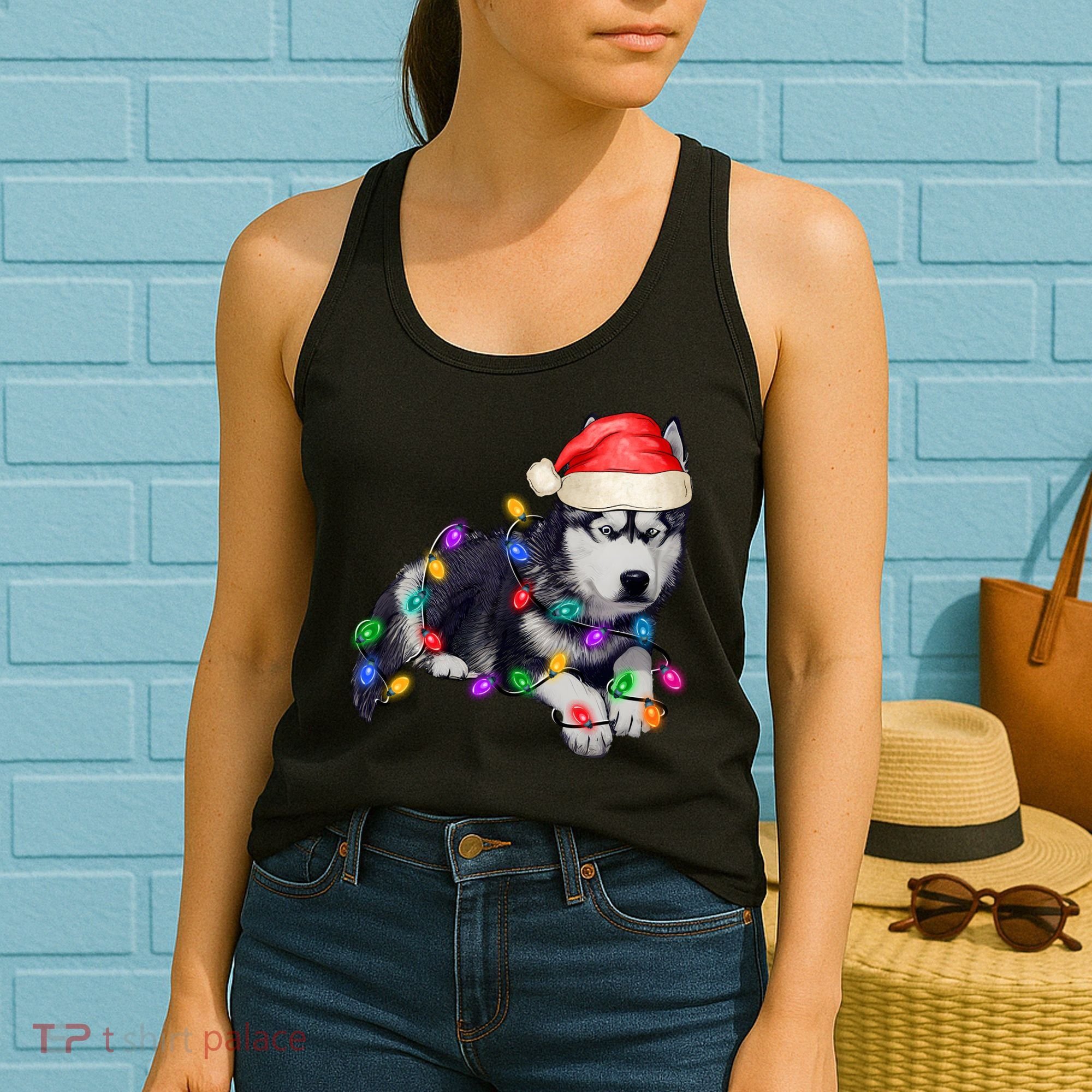Husky Christmas Cute Dog Lover Holiday Women's Tank Top