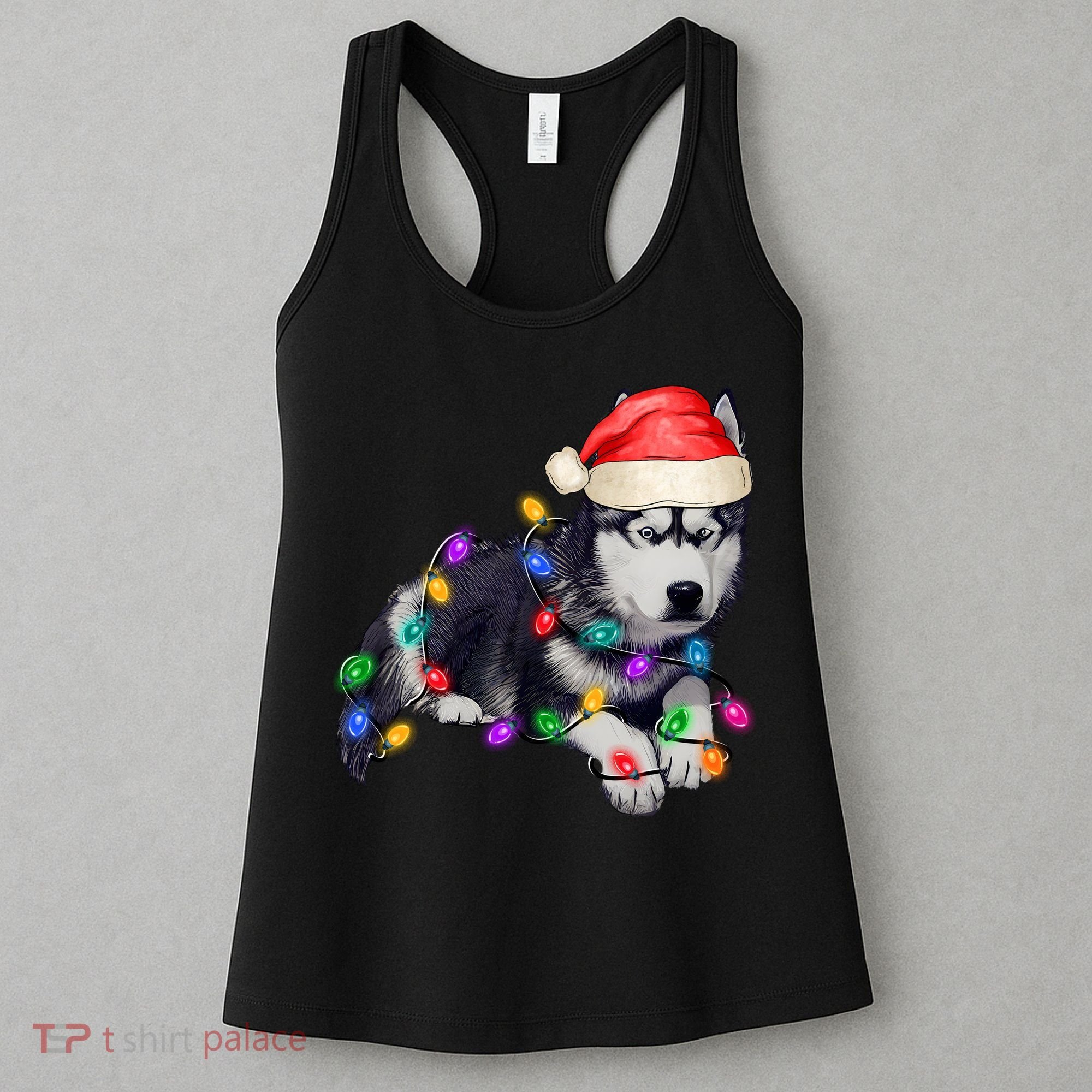 Husky Christmas Cute Dog Lover Holiday Women's Tank Top