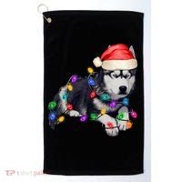 Husky Christmas Cute Dog Lover Holiday Golf Towel thumb 0