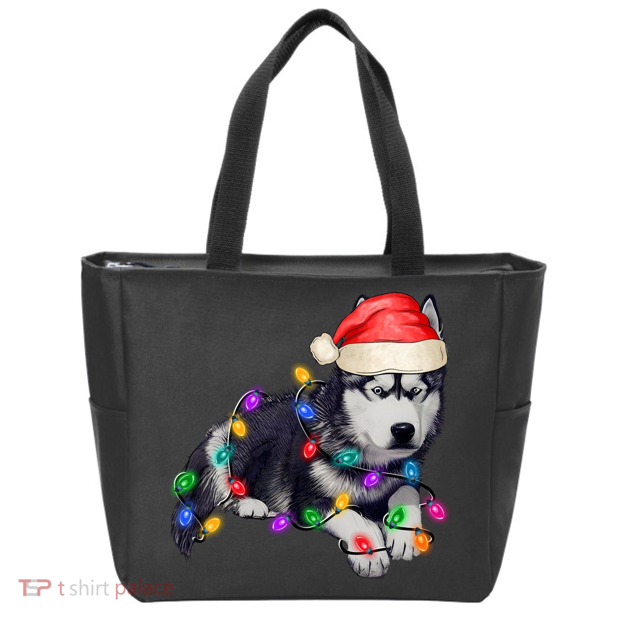 Husky Christmas Cute Dog Lover Holiday Tote Bag