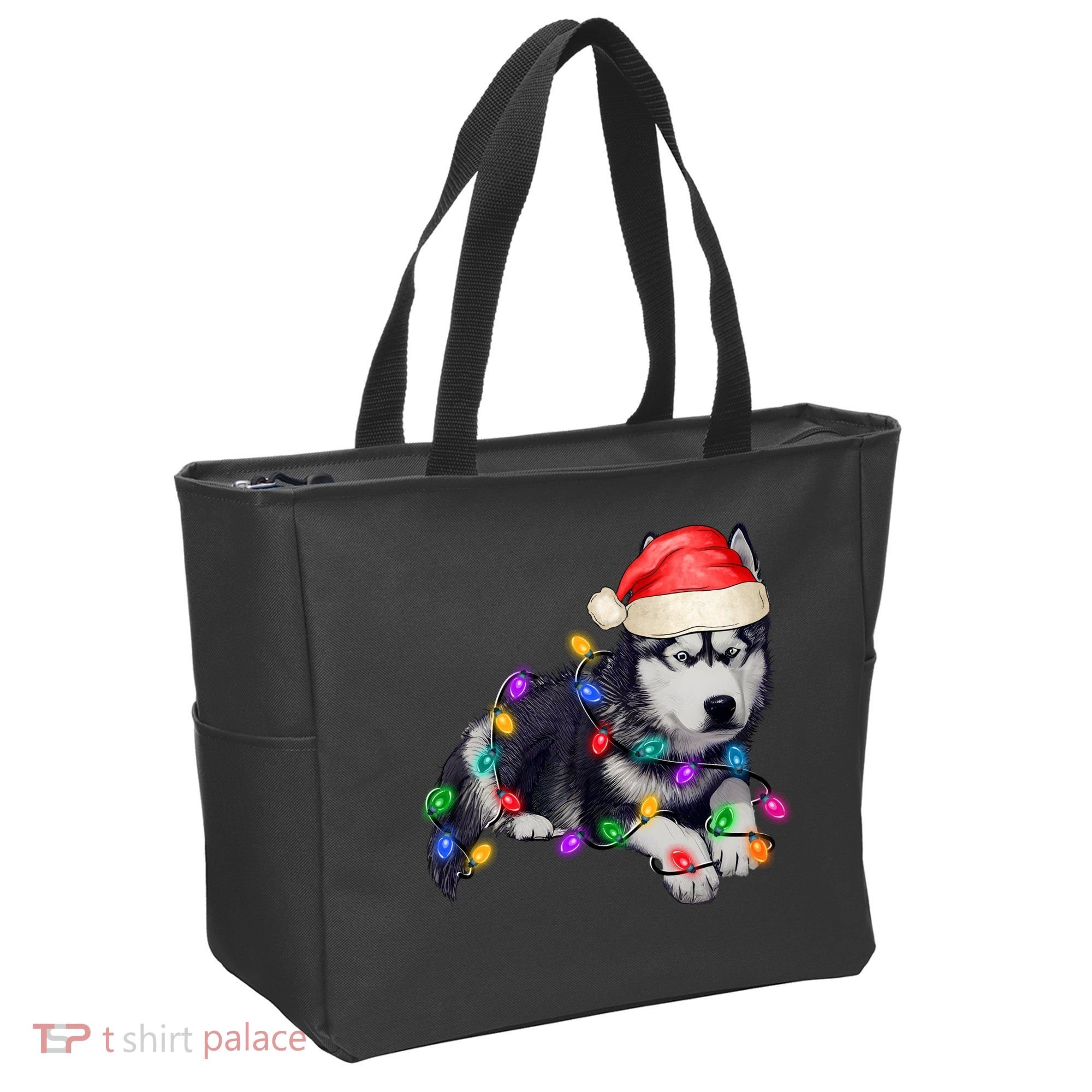 Husky Christmas Cute Dog Lover Holiday Tote Bag