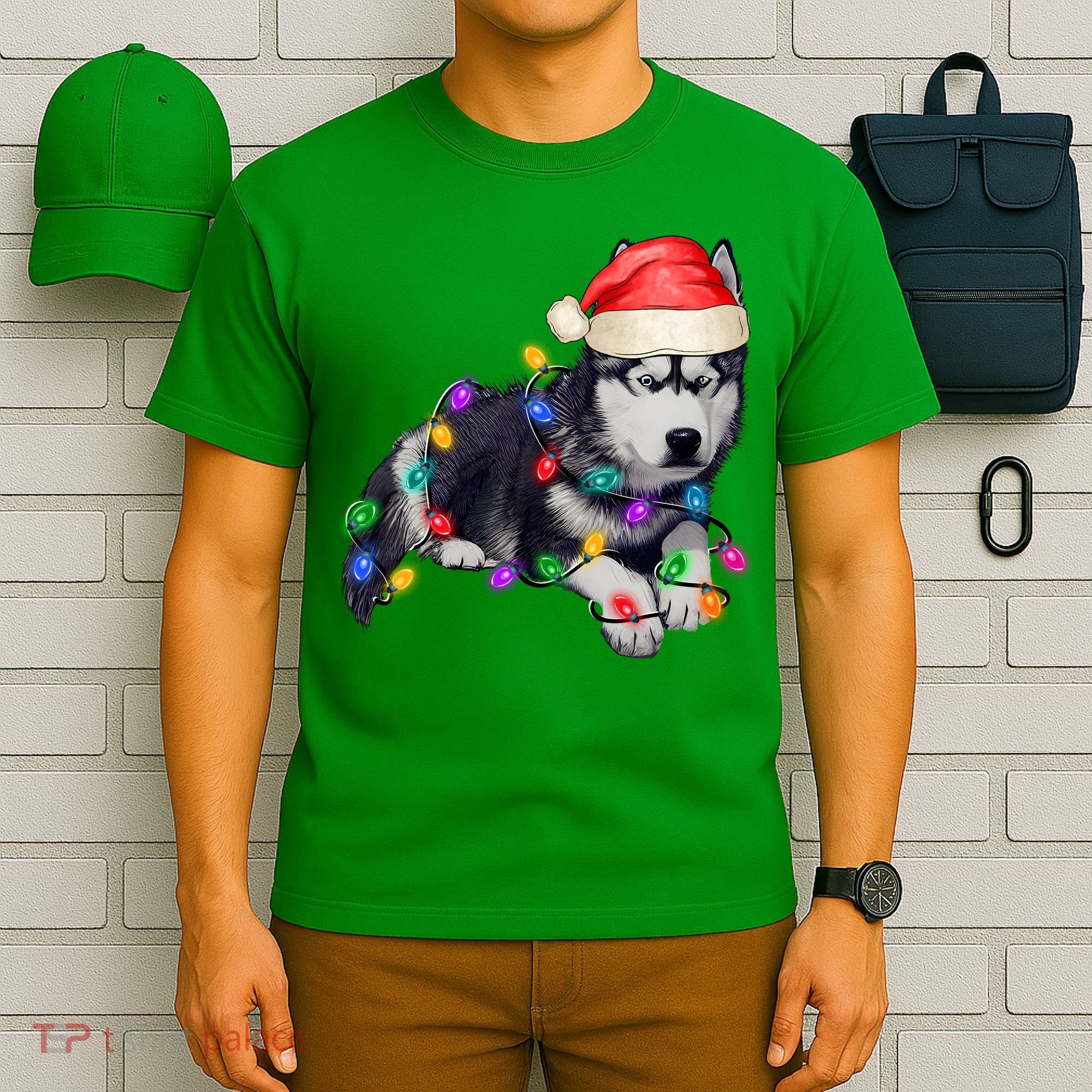 Husky Christmas Cute Dog Lover Holiday T-Shirt