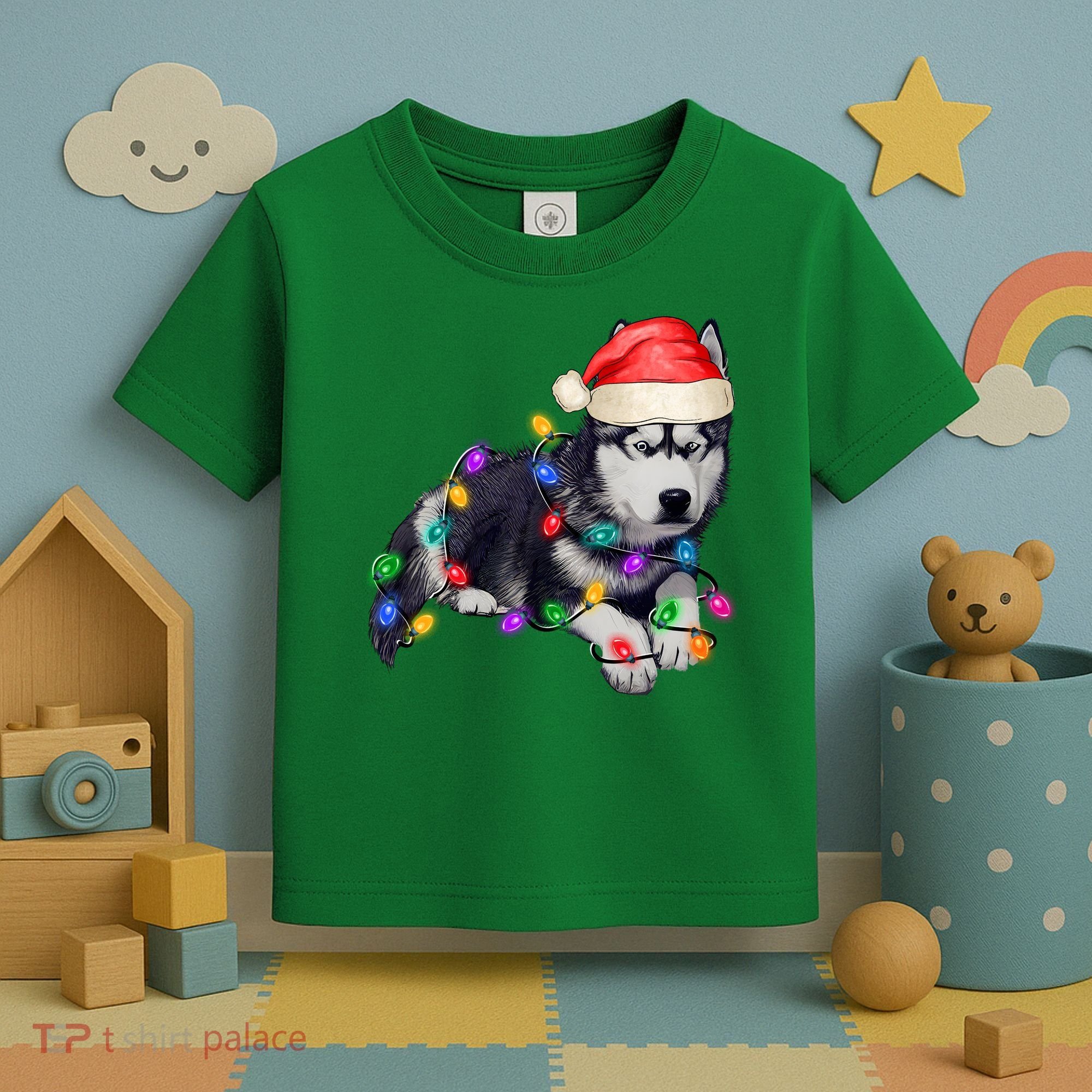 Husky Christmas Cute Dog Lover Holiday Toddler T-Shirt