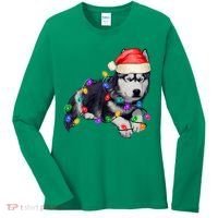 Husky Christmas Cute Dog Lover Holiday Women's Long Sleeve Shirt thumb 0
