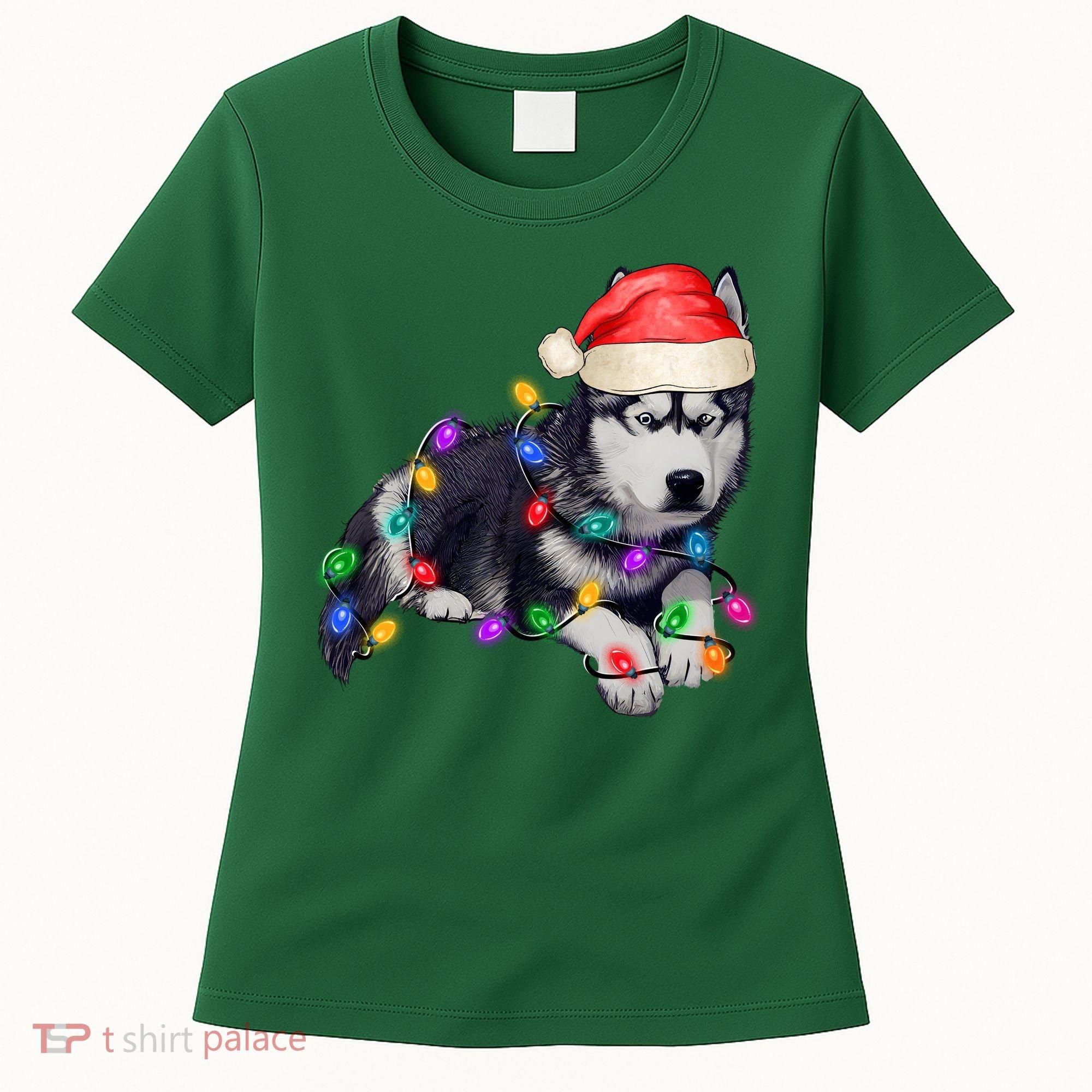 Husky Christmas Cute Dog Lover Holiday Women's T-Shirt