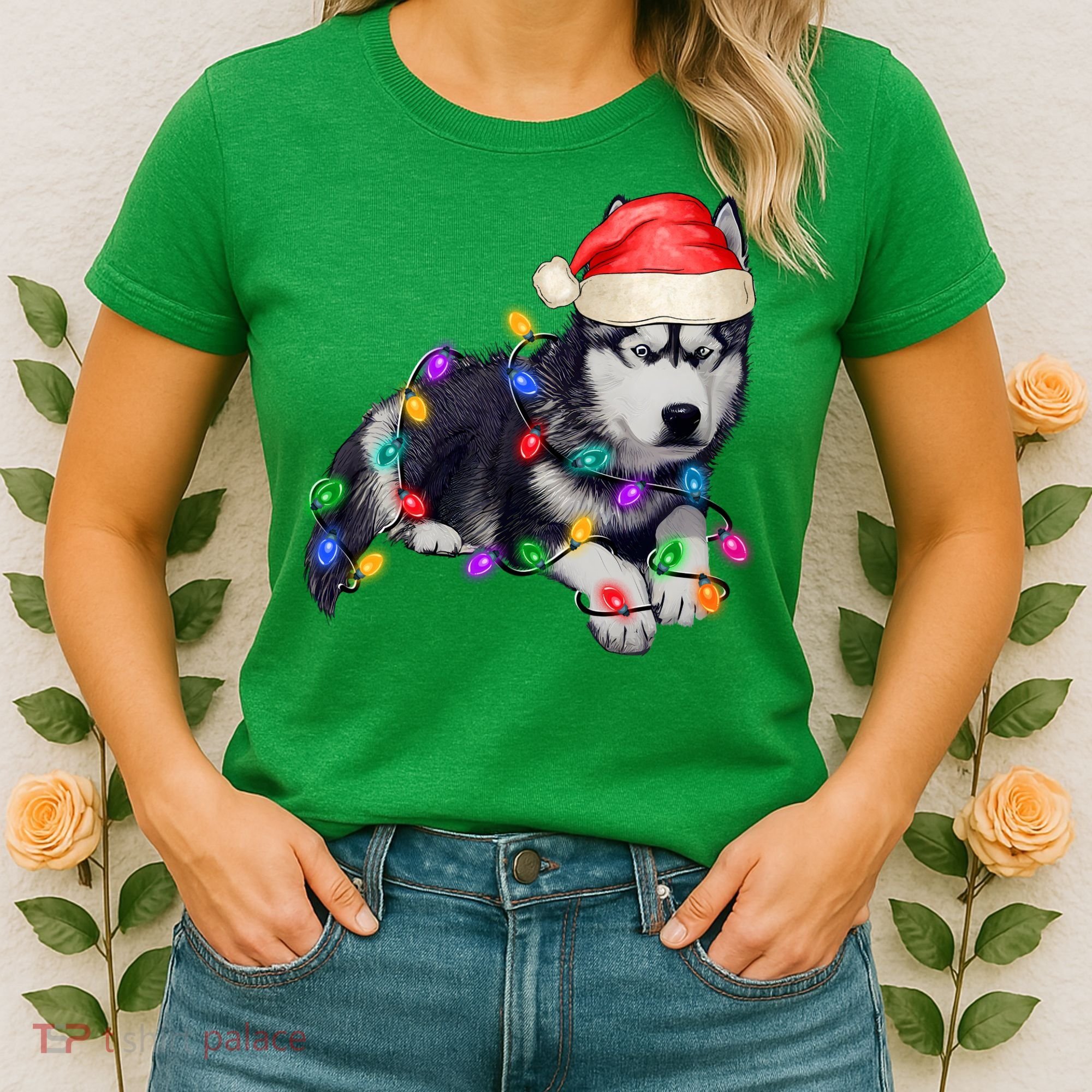 Husky Christmas Cute Dog Lover Holiday Women's T-Shirt