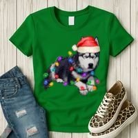 Husky Christmas Cute Dog Lover Holiday Women's T-Shirt thumb 3