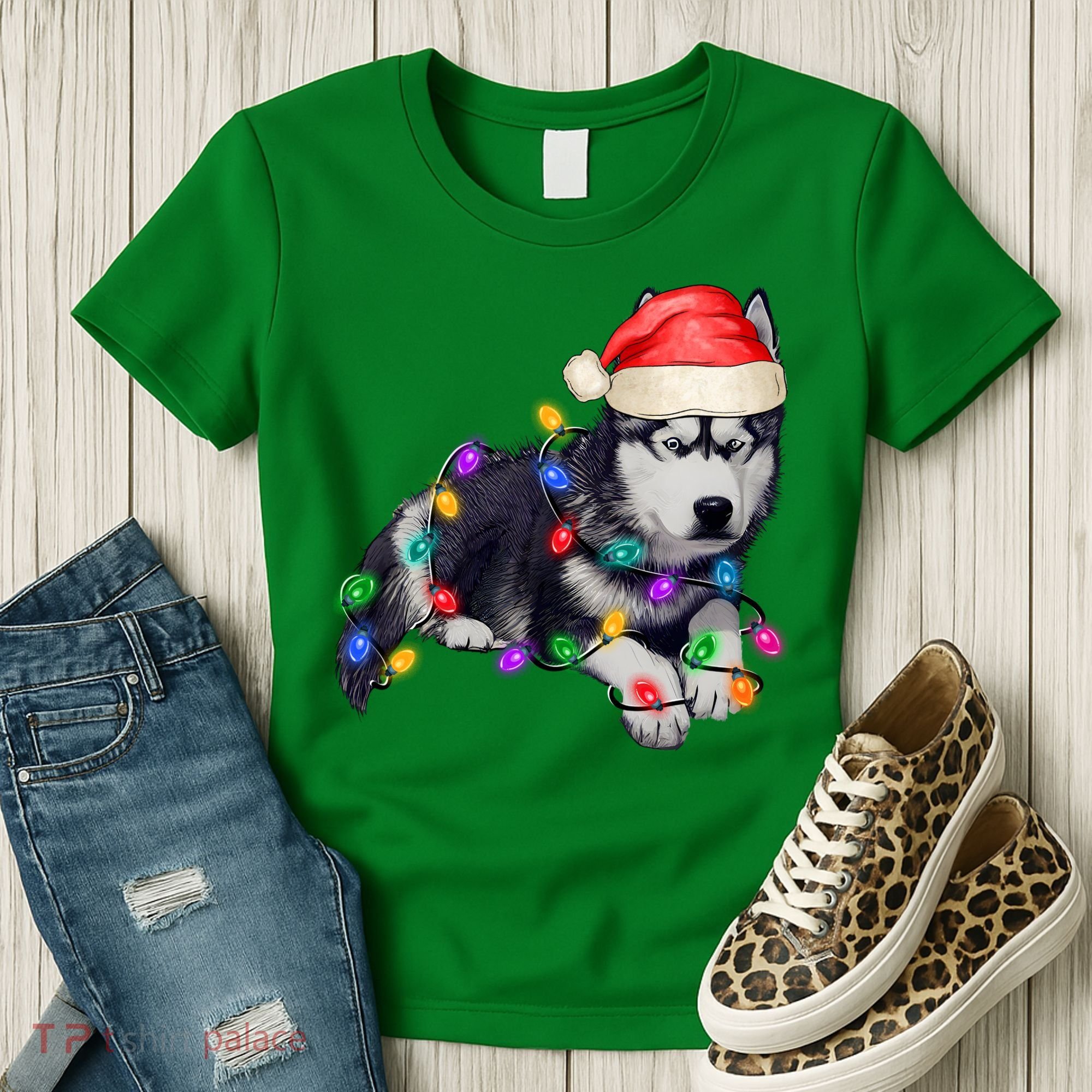 Husky Christmas Cute Dog Lover Holiday Women's T-Shirt