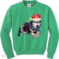 Husky Christmas Cute Dog Lover Holiday Kids Sweatshirt thumb 0