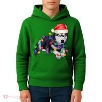 Husky Christmas Cute Dog Lover Holiday Kids Hoodie thumb 4