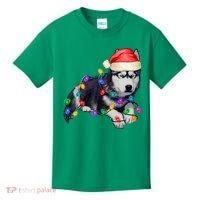 Husky Christmas Cute Dog Lover Holiday Kids T-Shirt thumb 0