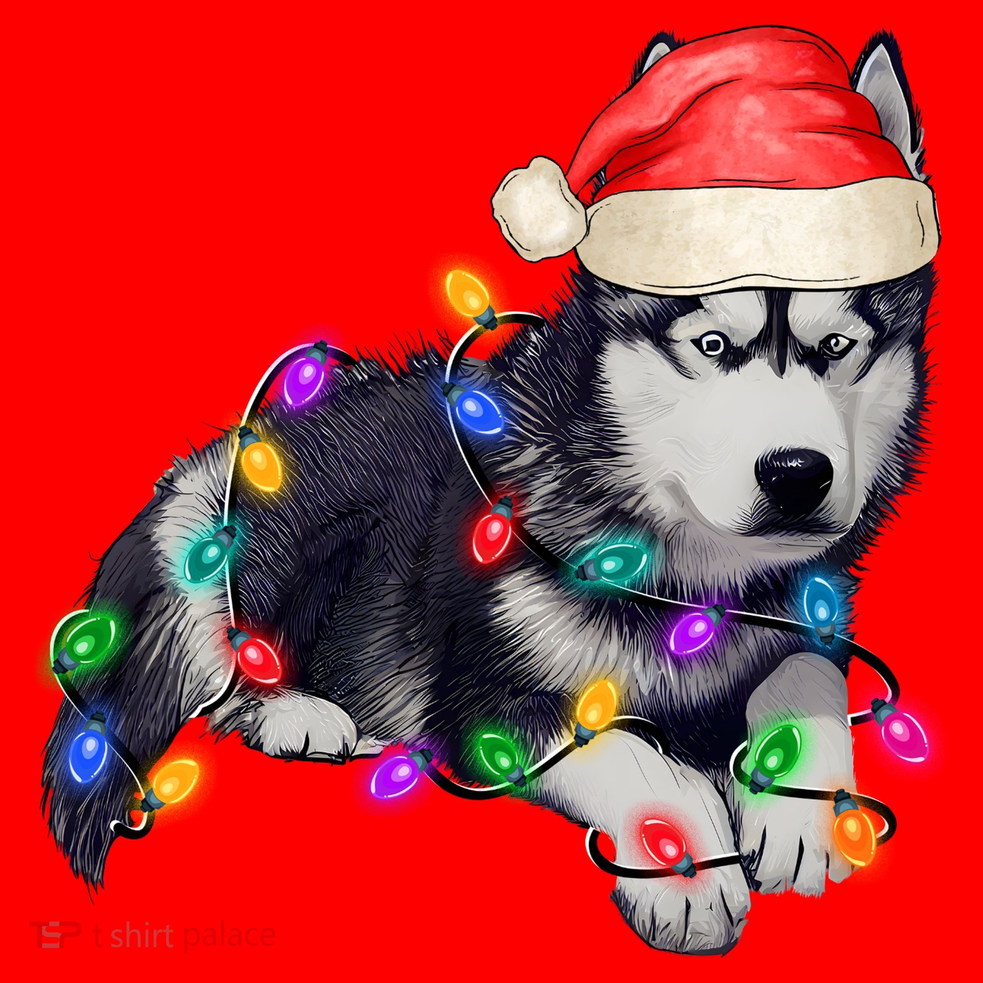 Husky Christmas Cute Dog Lover Holiday Santa Hat