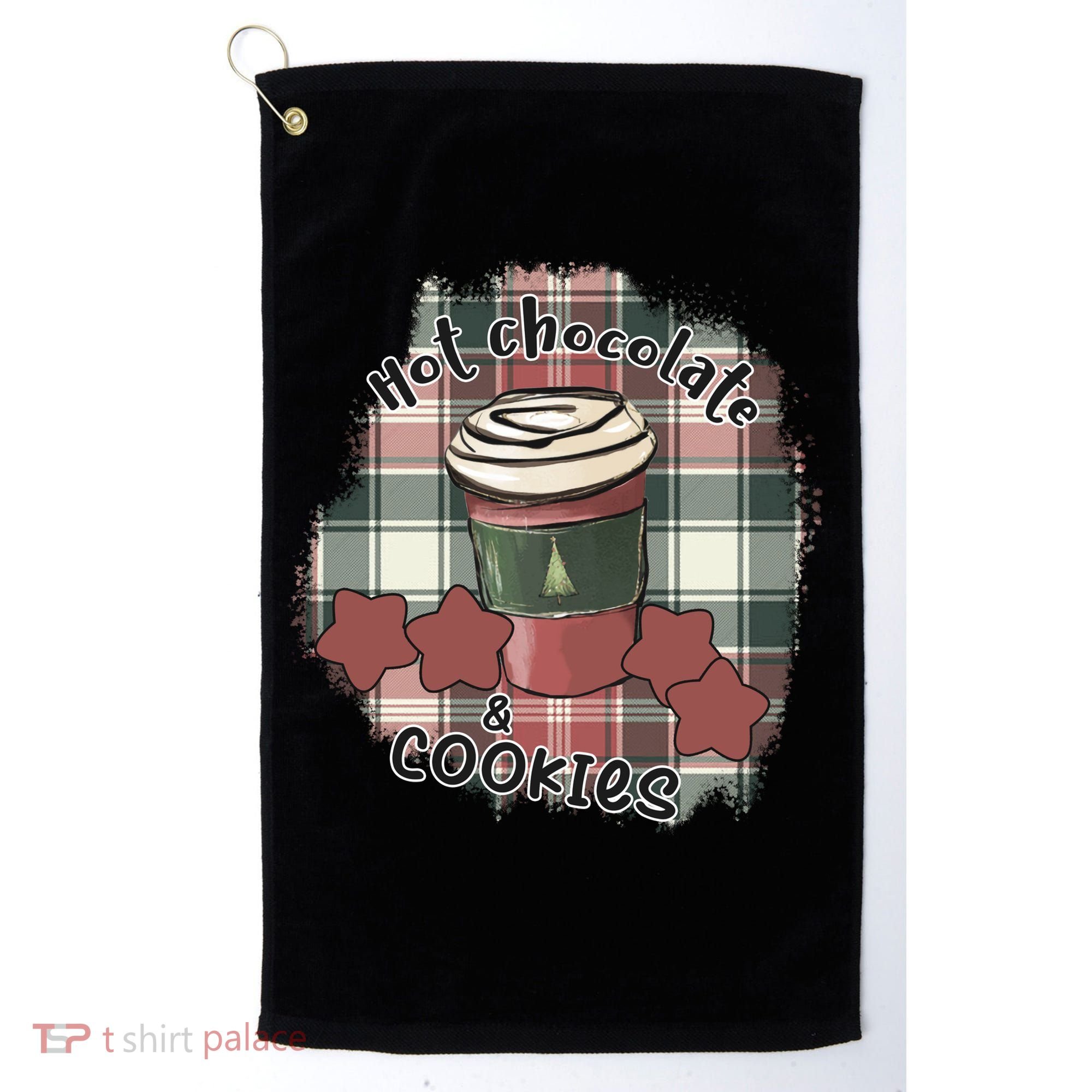 Hot Cocoa Cookies Drink Hot Chocolate Watch Christmas Golf Towel