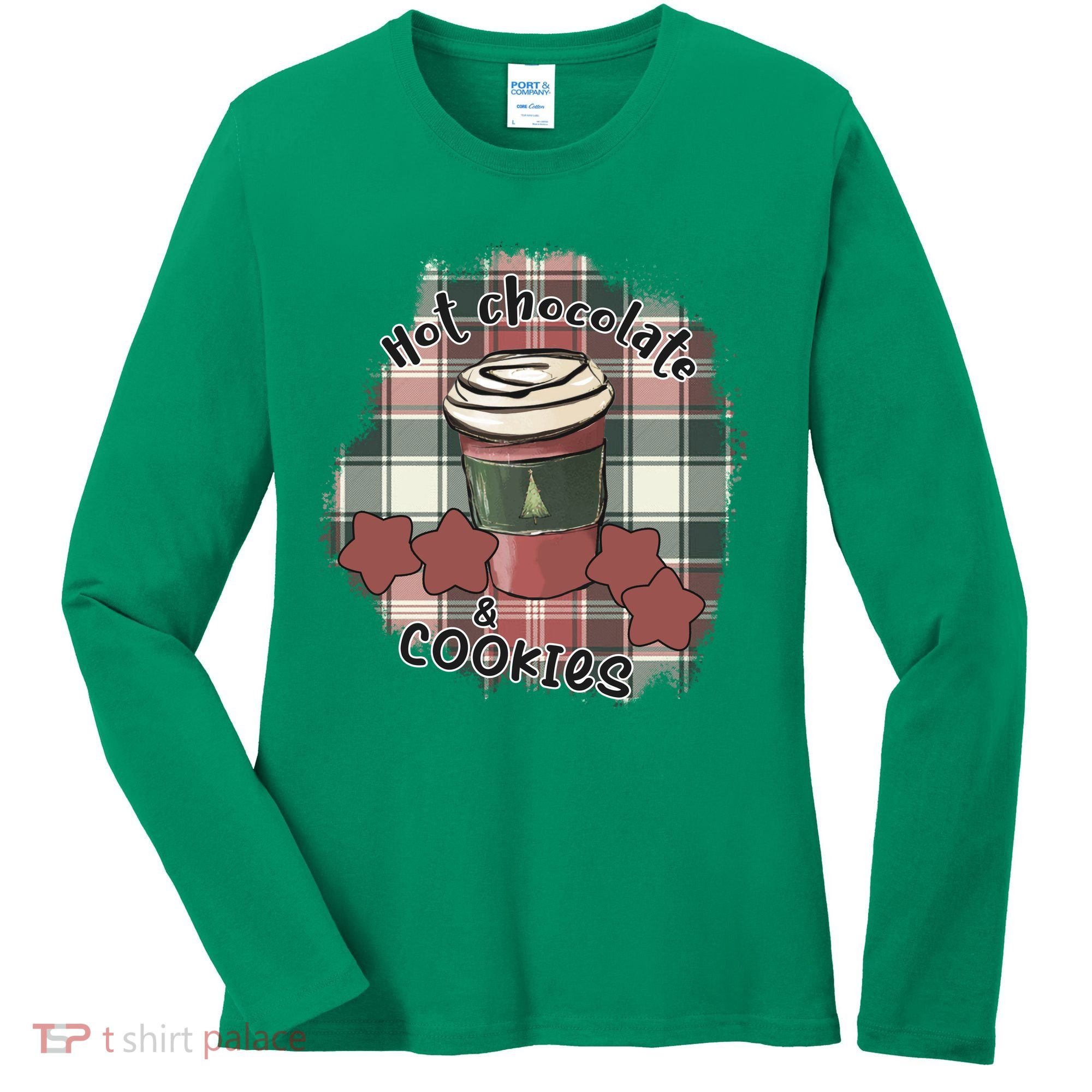 Hot Cocoa Cookies Drink Hot Chocolate Watch Christmas Women's Long Sleeve Shirt