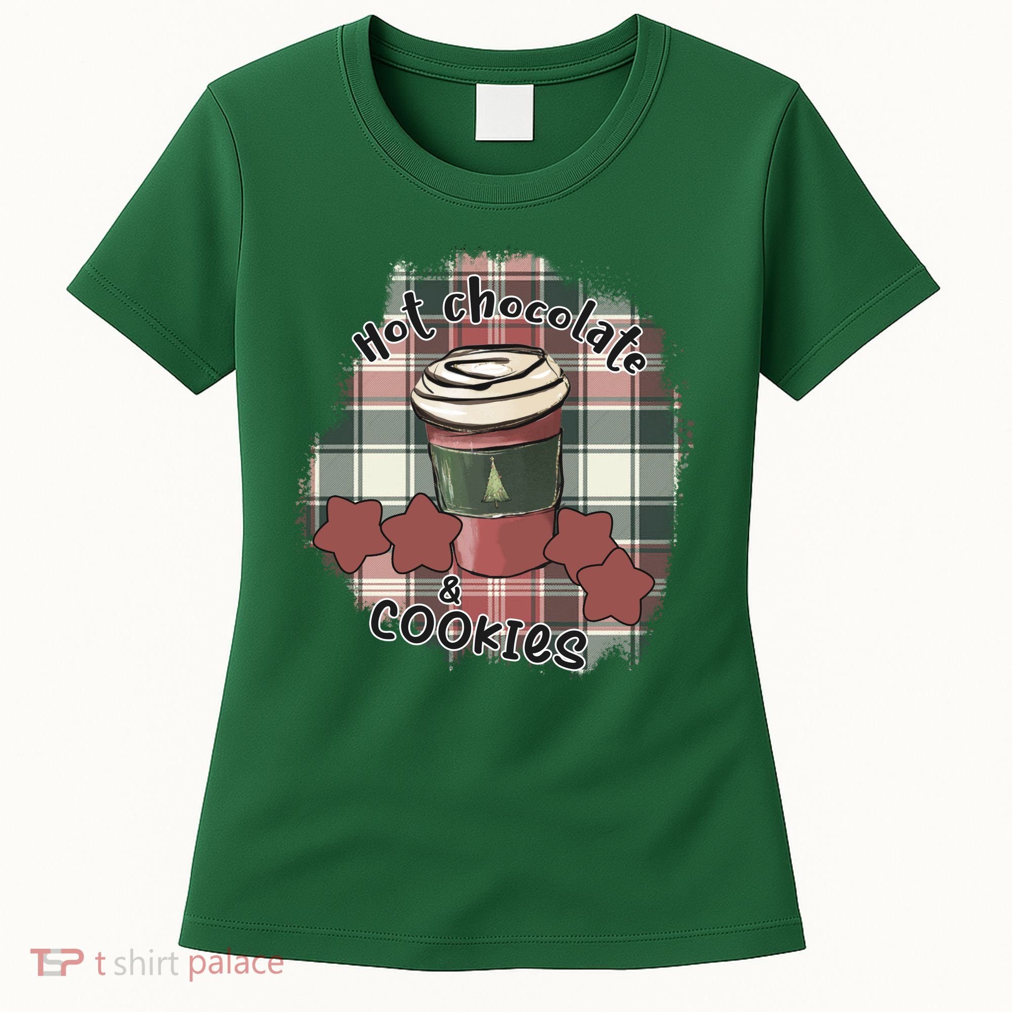 Hot Cocoa Cookies Drink Hot Chocolate Watch Christmas Women's T-Shirt