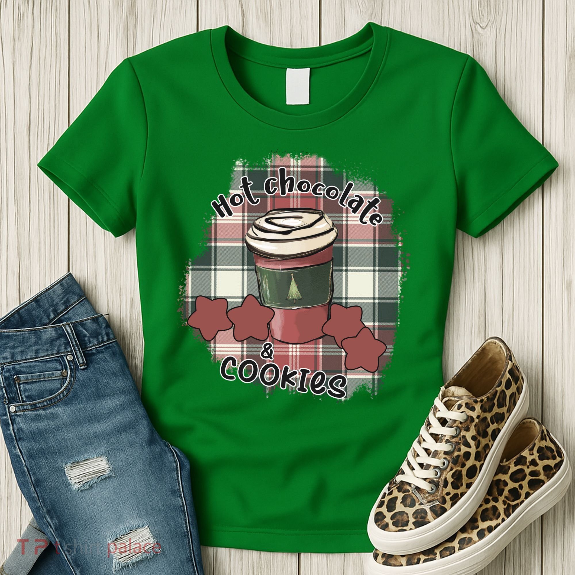 Hot Cocoa Cookies Drink Hot Chocolate Watch Christmas Women's T-Shirt