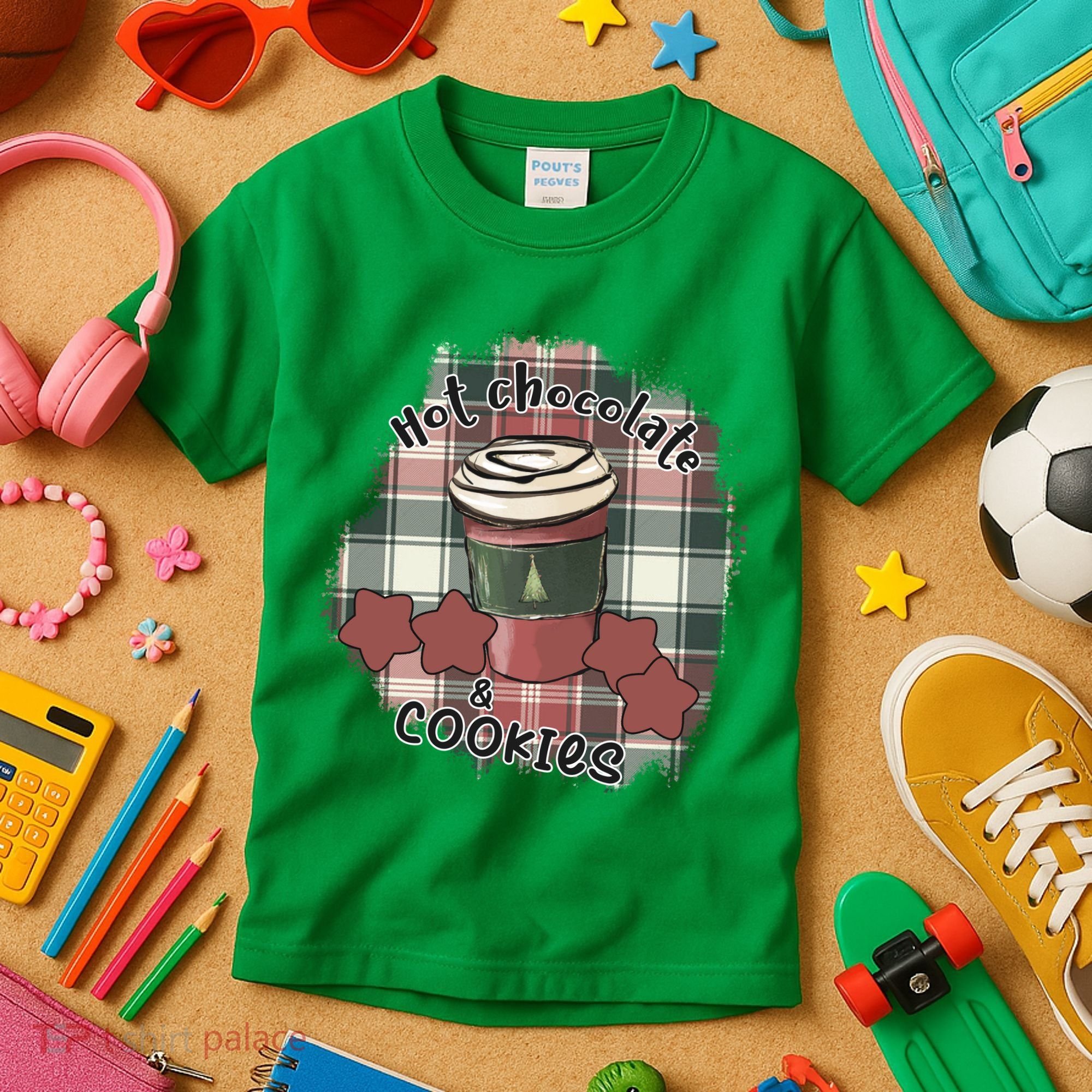 Hot Cocoa Cookies Drink Hot Chocolate Watch Christmas Kids T-Shirt
