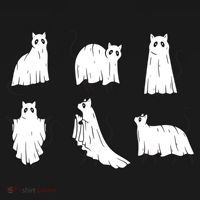 Halloween Cute Cat Boo Halloween Cat Ghost Ornament thumb 1