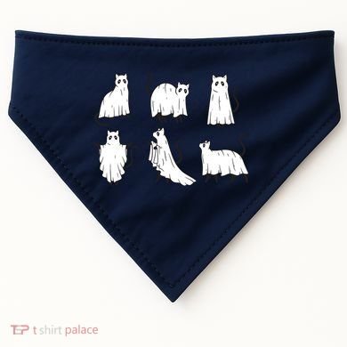 Halloween Cute Cat Boo Halloween Cat Ghost USA-Made Doggie Bandana