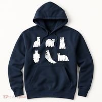 Halloween Cute Cat Boo Halloween Cat Ghost Hoodie thumb 0