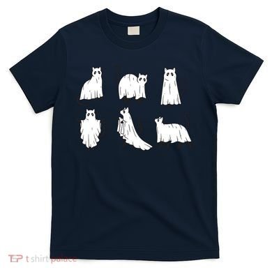 Halloween Cute Cat Boo Halloween Cat Ghost T-Shirt