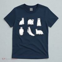 Halloween Cute Cat Boo Halloween Cat Ghost T-Shirt thumb 5