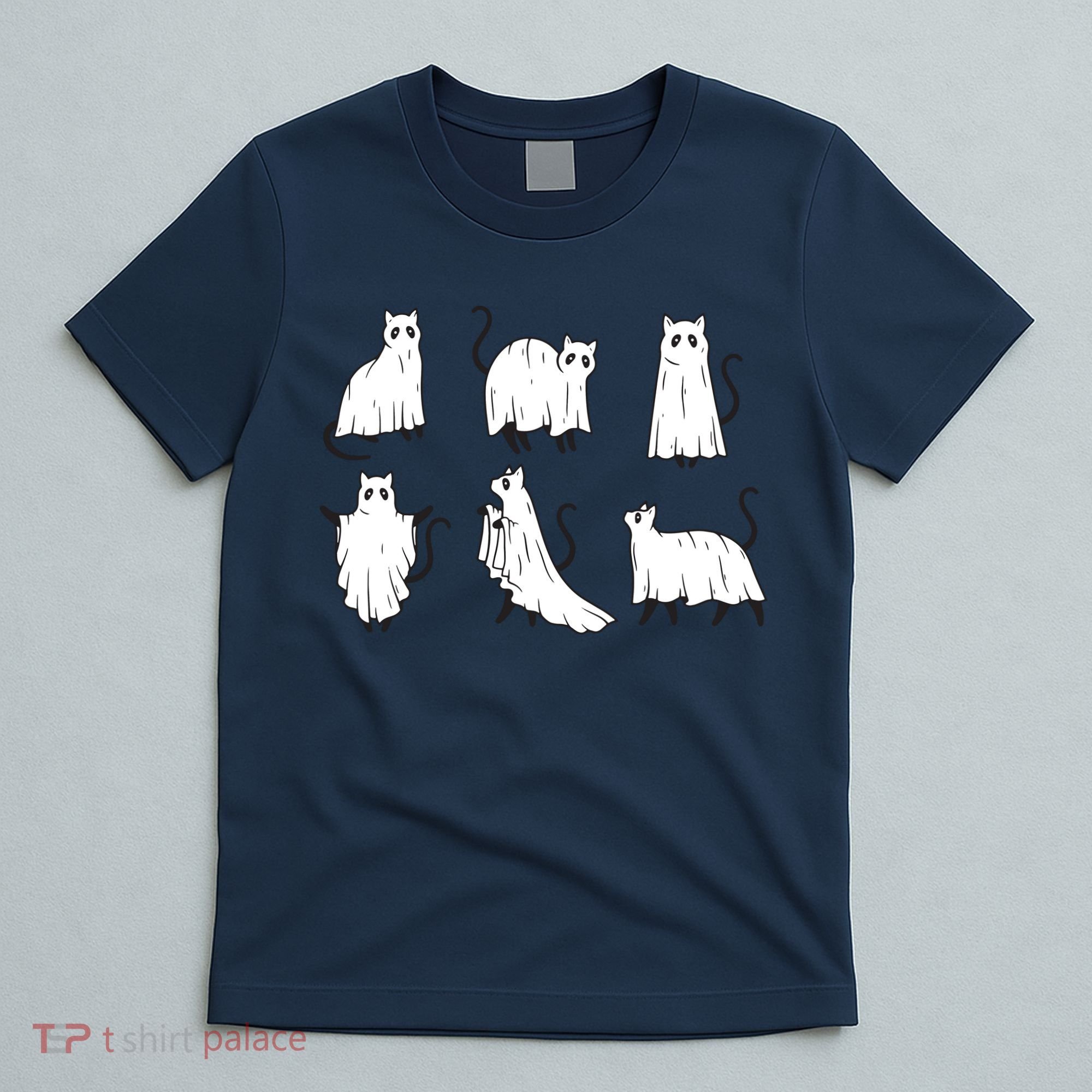 Halloween Cute Cat Boo Halloween Cat Ghost T-Shirt