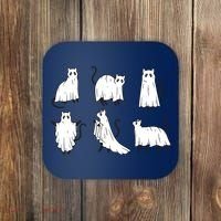 Halloween Cute Cat Boo Halloween Cat Ghost Coaster thumb 0